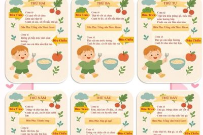 Thực đơn nhà trẻ tuần 1,3 và tuần 2,4 tháng 11/2025