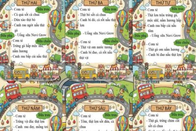 Thực đơn tháng 10 nhà trẻ và mẫu giáo