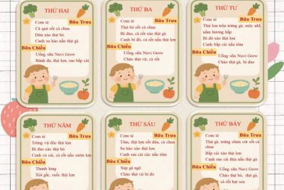 Thực đơn mẫu giáo tuần 1,3 và 2,4 tháng 2/2026